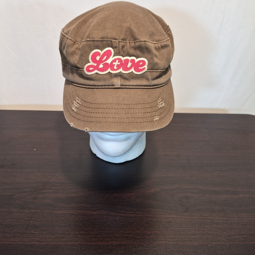 Mega Cap Cotton Distressed Wash Cadet Cap Retro Patch Cowgirl Kitsch Retro